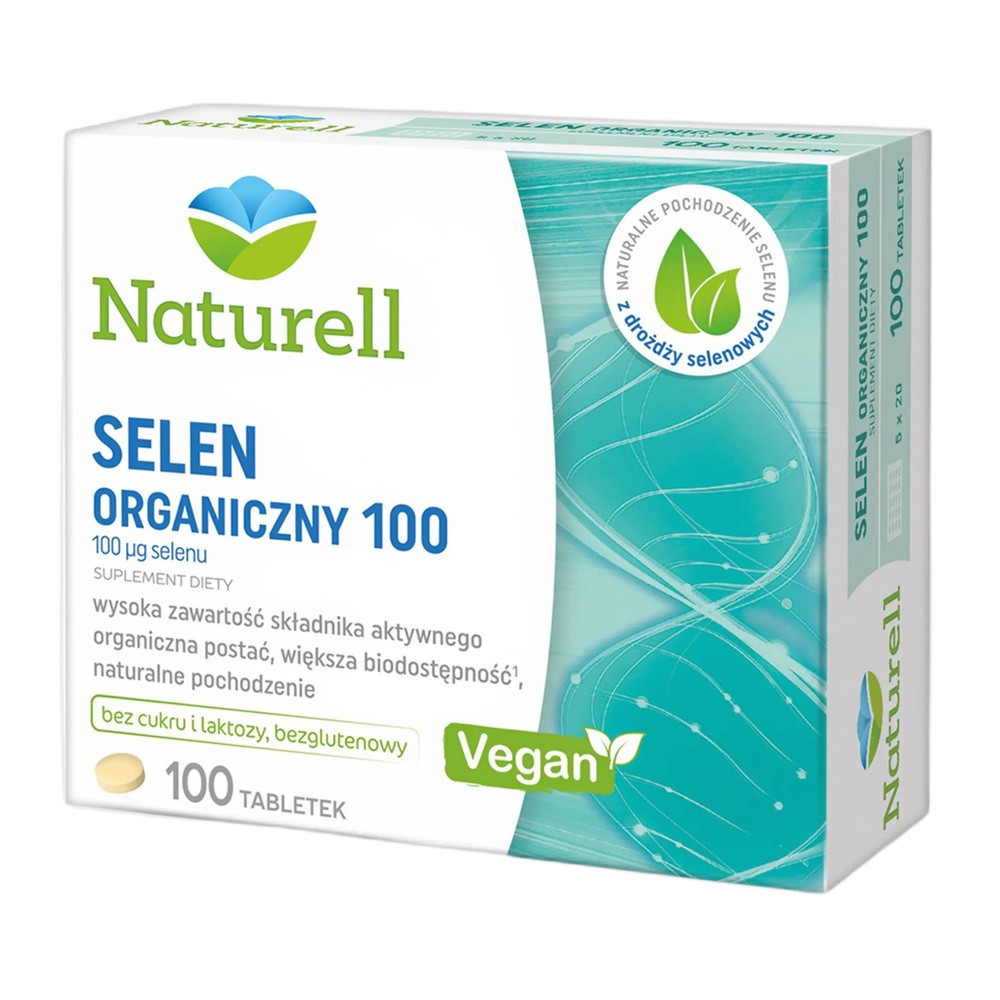 NATURELL AB Selen organiczny 100 zdrowe włosy i paznokcie 100 tabletek Naturell