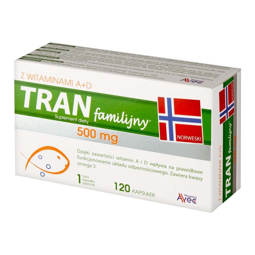 Pharma Sp. Z O.O. Tran Familijny A+D 0,5 G 120 Kapsułek (8835901)