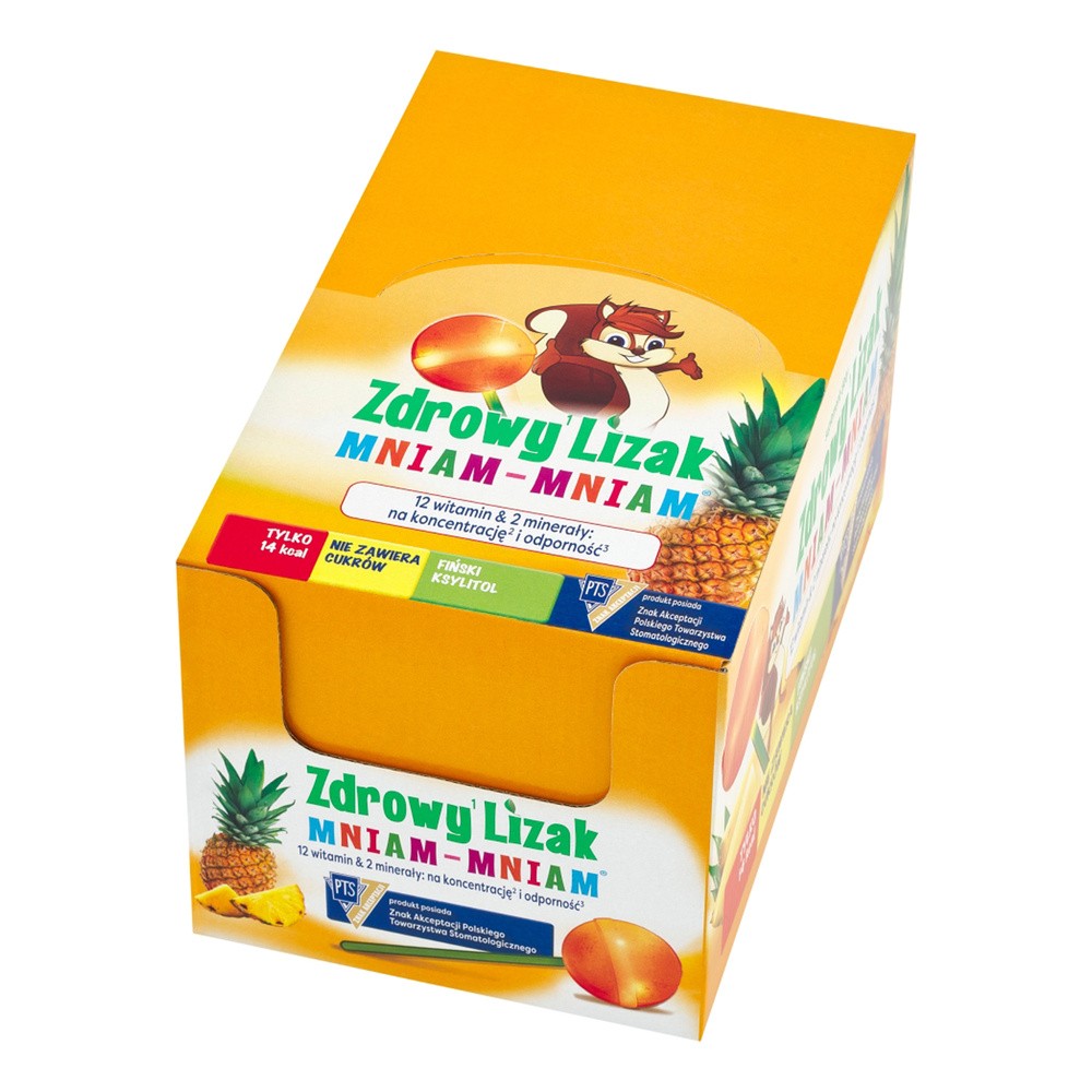 Zdrowy Lizak MniamMniam 12 witamin 2 minerały, koncentracja, odporność, 40 szt.