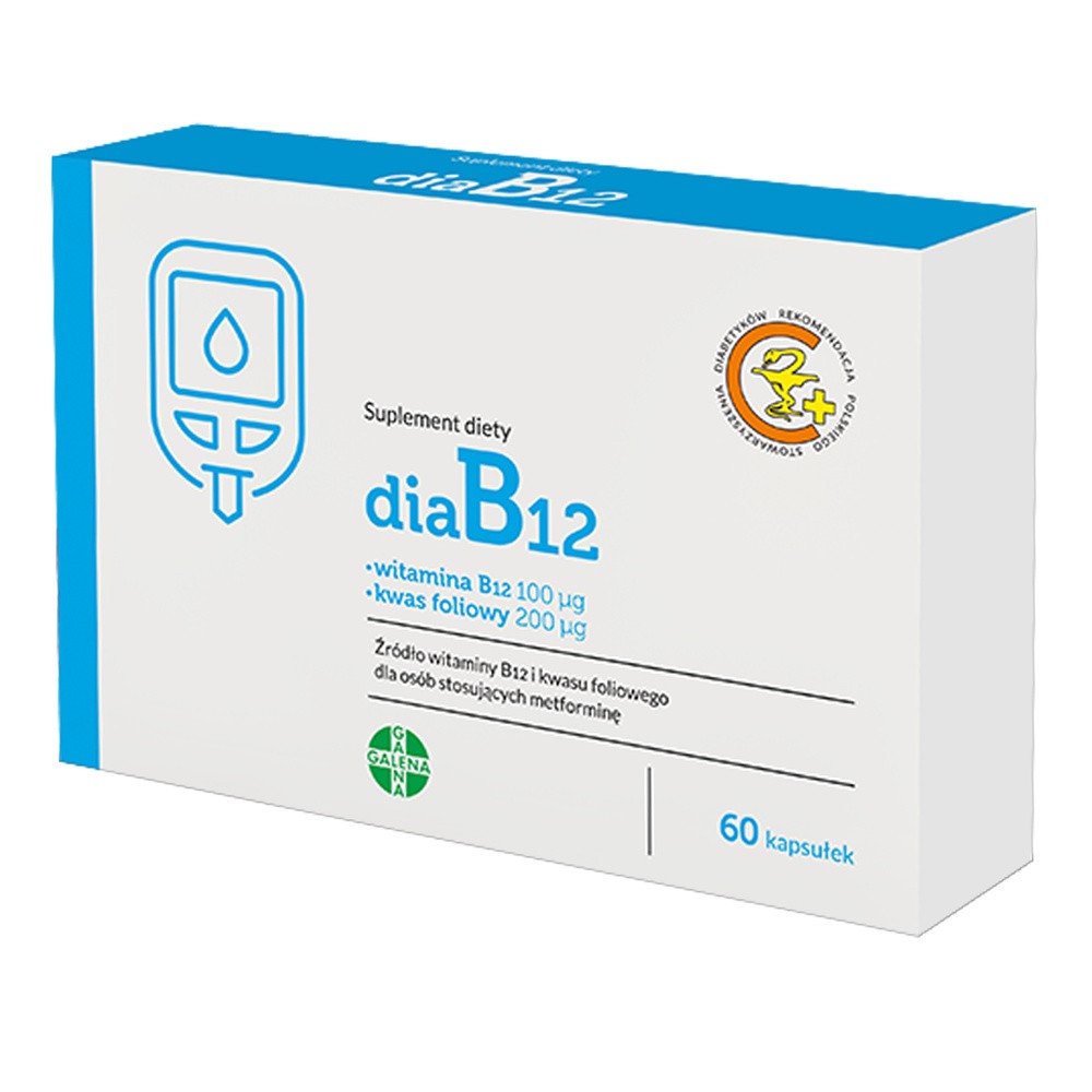 Galena FSP DiaB12 witamina B12 100g i kwas foliowy 200g 60 kapsułek 8999102