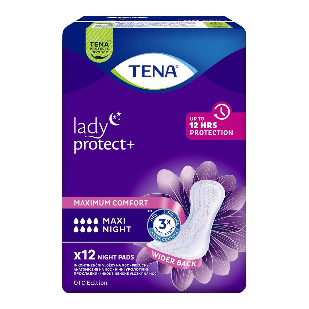 Tena Lady Maxi Night, wkładki anatomiczne, 12 sztuk |   !! 9095409