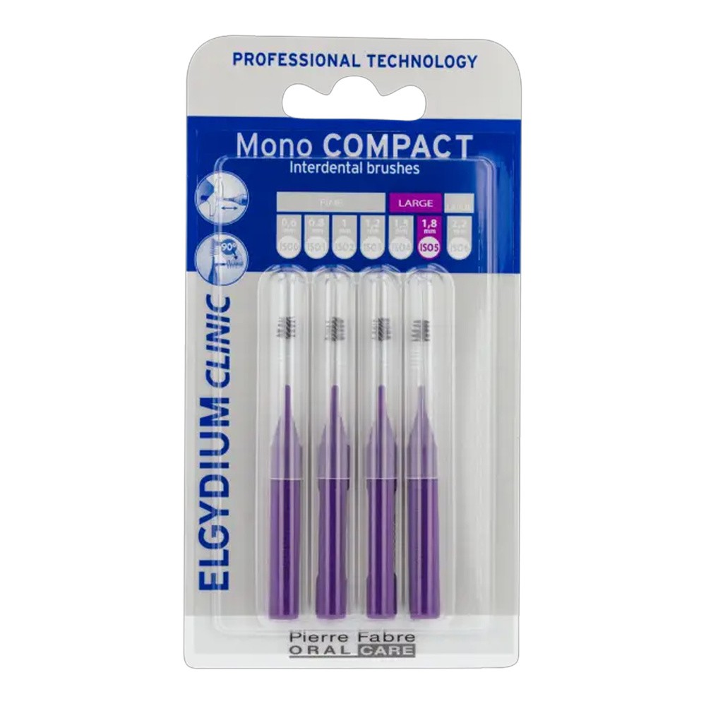 Pierre Fabre ELGYDIUM Mono COMPACT-5 (purpurowe) 4szt. - szczoteczki międzyzębowe 1,8mm - NOWOŚĆ
