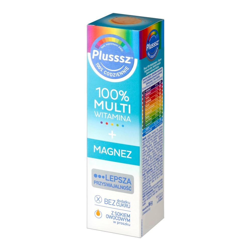 Polski Lek Plusssz 100% Multiwitamina + Magnez 20 tabletek musujących