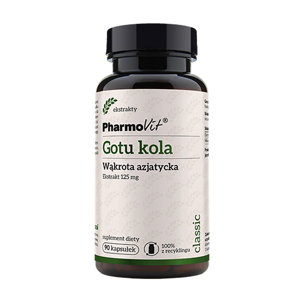 Wąkrotka azjatycka Gotu kola 4:1 ekstrakt 125 mg 90 kapsułek PharmoVit 5902811237994