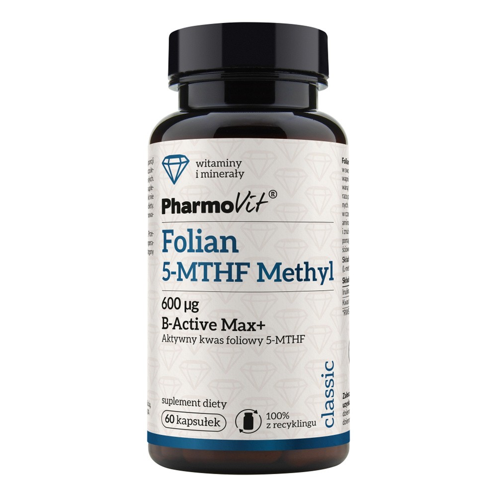 Folian 5-MTHYL 600mcg B-Active Max+ 60 kapsułek PharmoVit