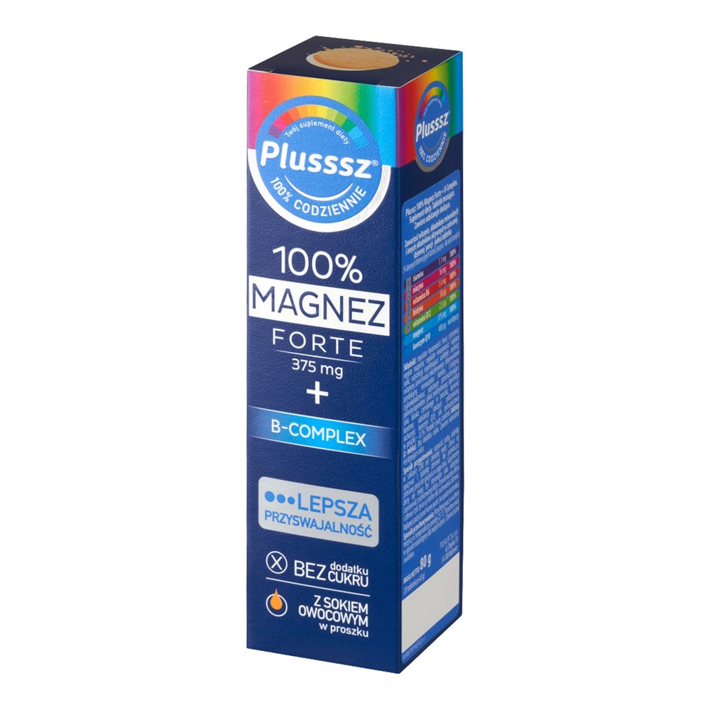 Polski Lek Plusssz 100% magnez forte + B-complex 20 tabletek musujących