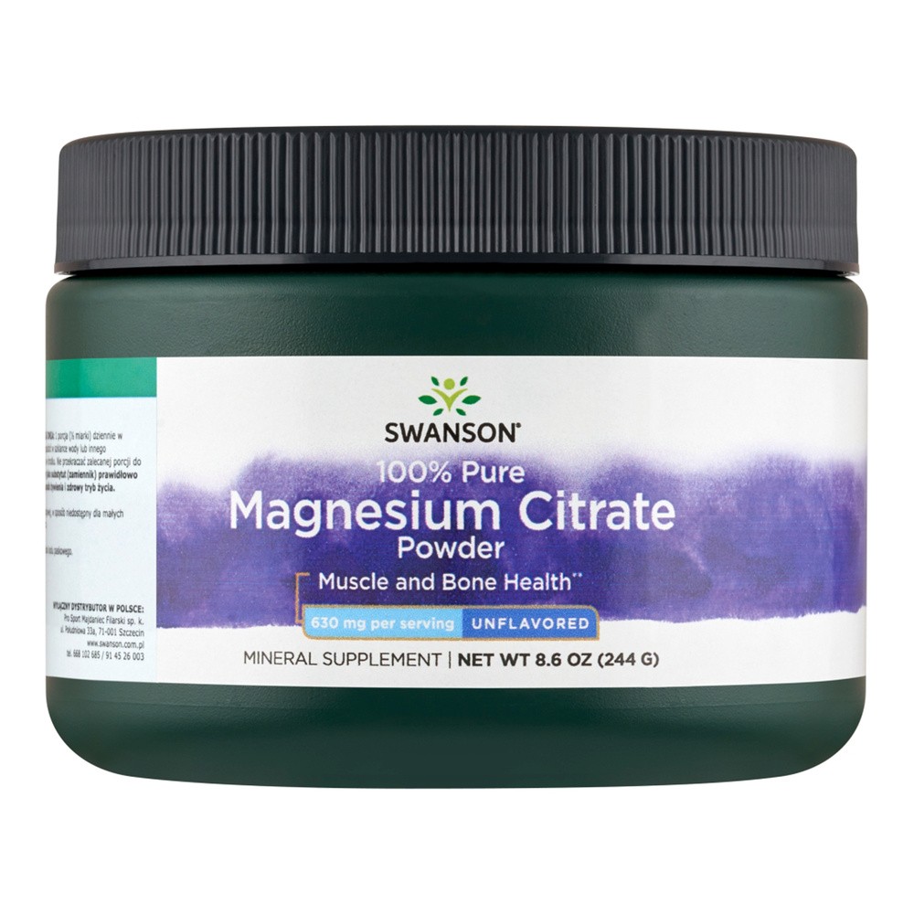 Swanson, Usa Cytrynian Magnezu - 100% czystości - suplement diety 244 g