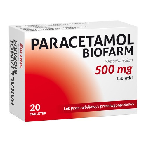 Biofarm Paracetamol 500 mg, 20 tabletek  6067221