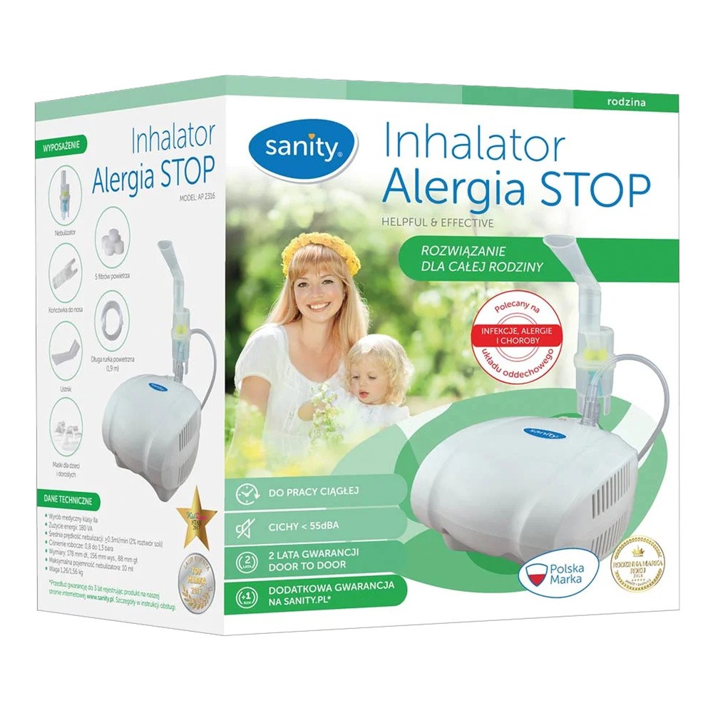 Sanity Inhalator Alergia STOP >>Praca Ciągła>GWARANCJA Door to Door