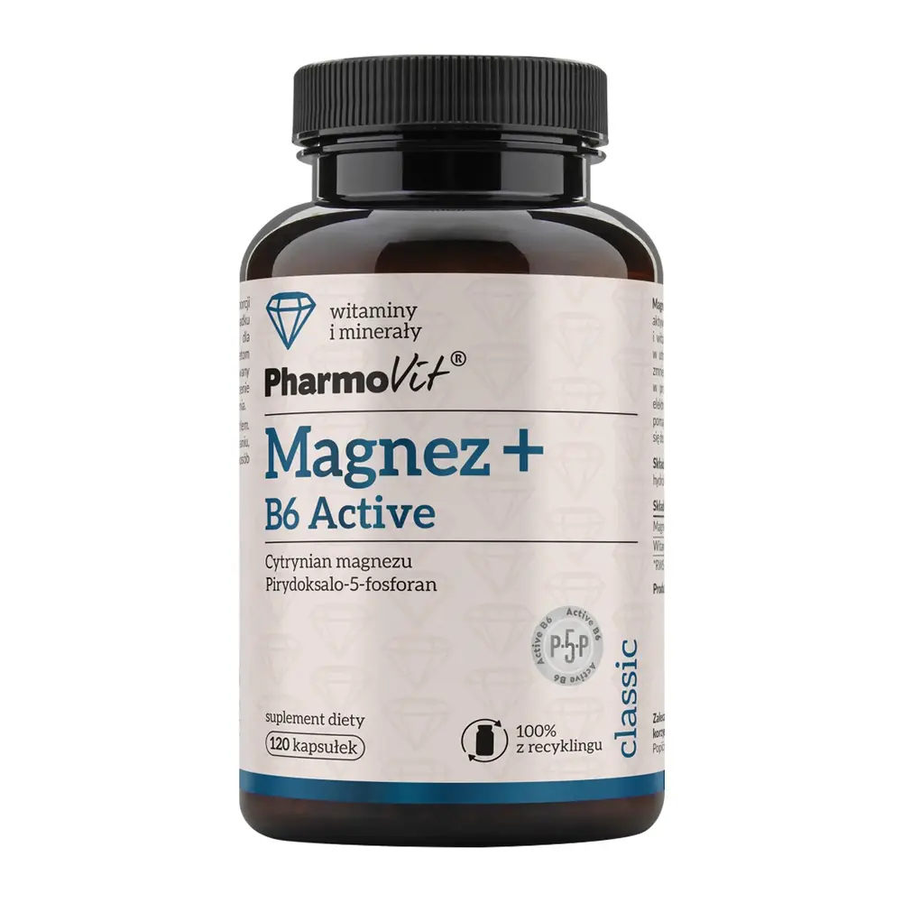 Magnez + B6 Active Pharmovit, suplement diety, 120 kapsułek |  !