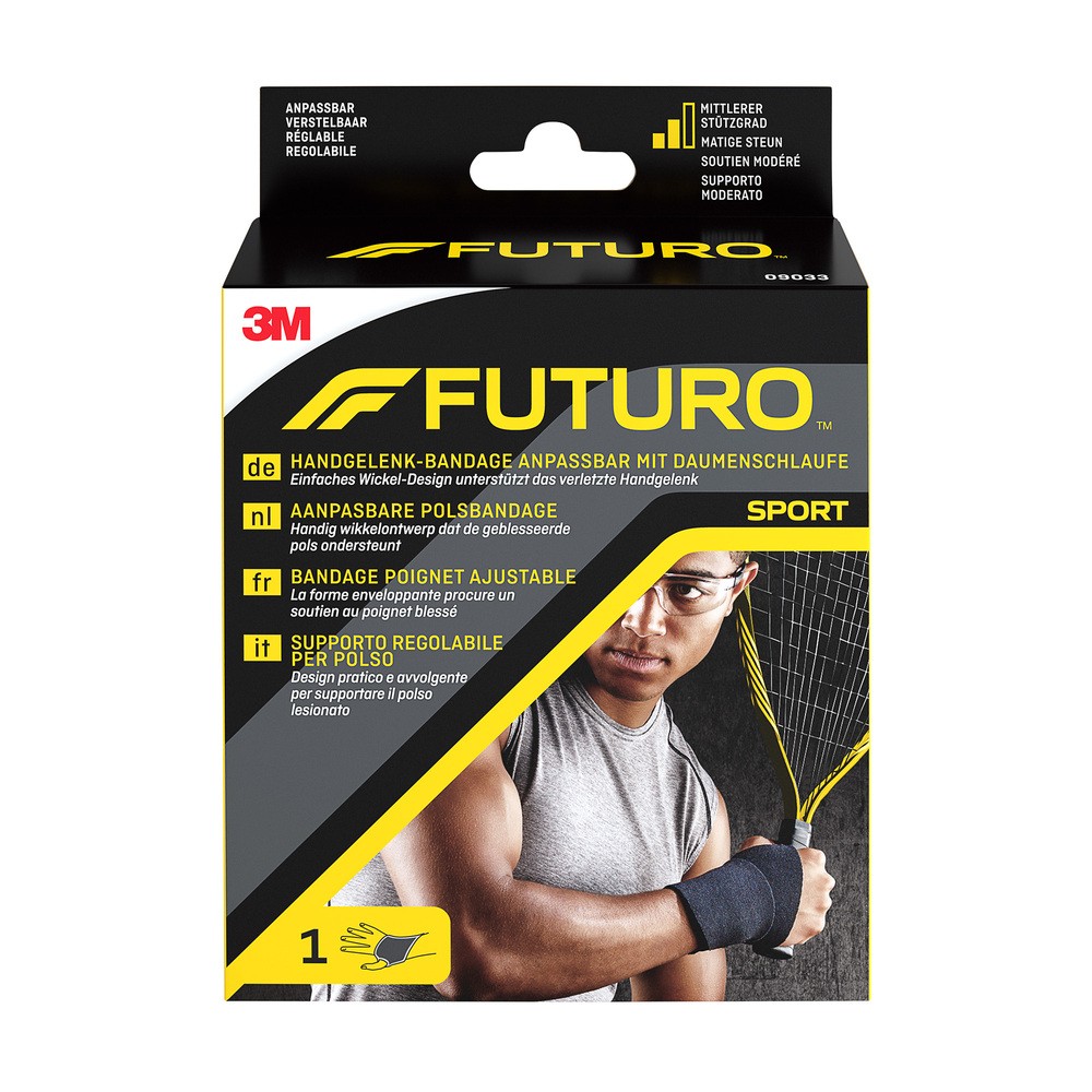 3M VISCOPLAST Futuro Sport opaska regulowana stabilizująca nadgarstek czarna