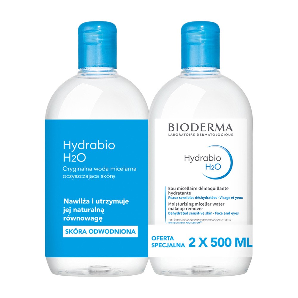 Bioderma hydrabio h2o - płyn micelarny do demakijażu 250 ml + 250 ml (duopack)