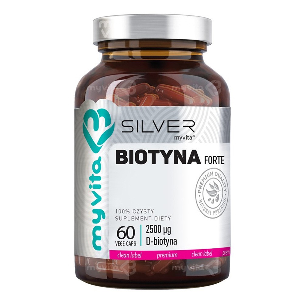 MYVITA SILVER 100% Biotyna 2500mcg, 60kaps. MyVita 21PRJBIOT1