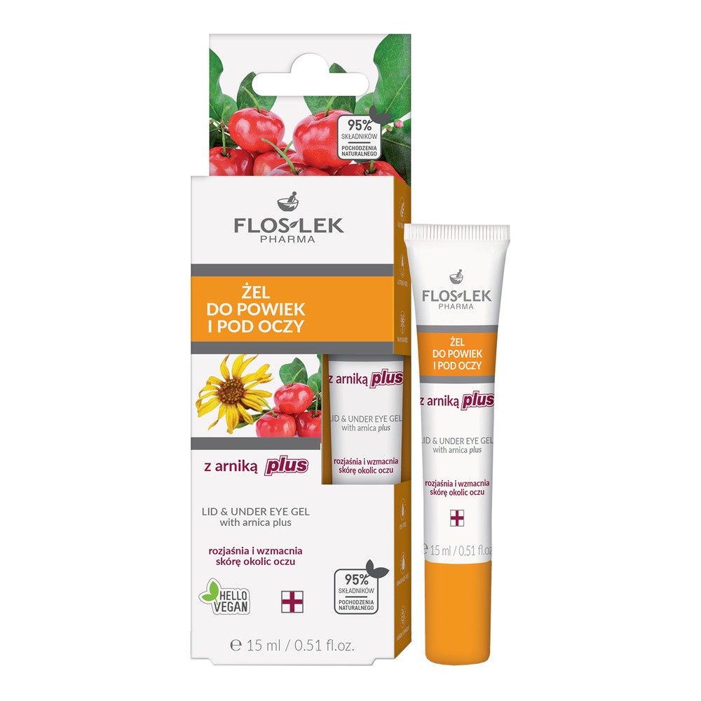 Flos-Lek Pielęgnacja oczu Żel z Arniką Plus do powiek i pod oczy 15 ml LETNIA WYPRZEDAŻ DO 80%