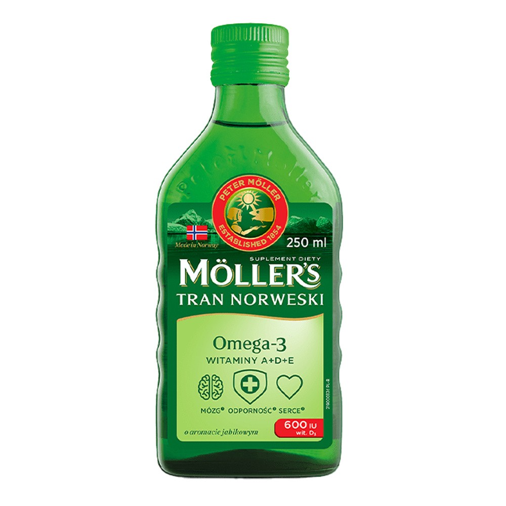 MÖLLER'S Tran norweski  aromat jabłkowy, 250 ml