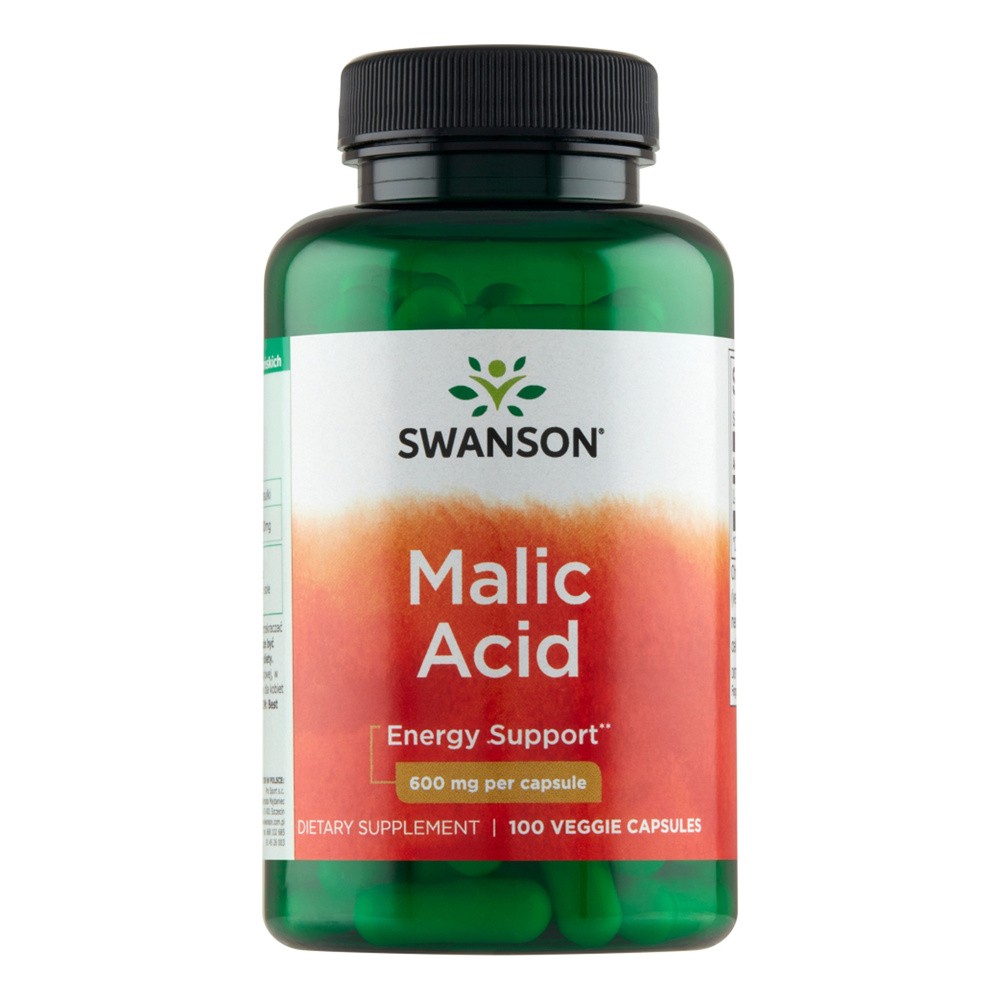 SWANSON Malic Acid (kwas jabłkowy) 600mg - (100 kap)