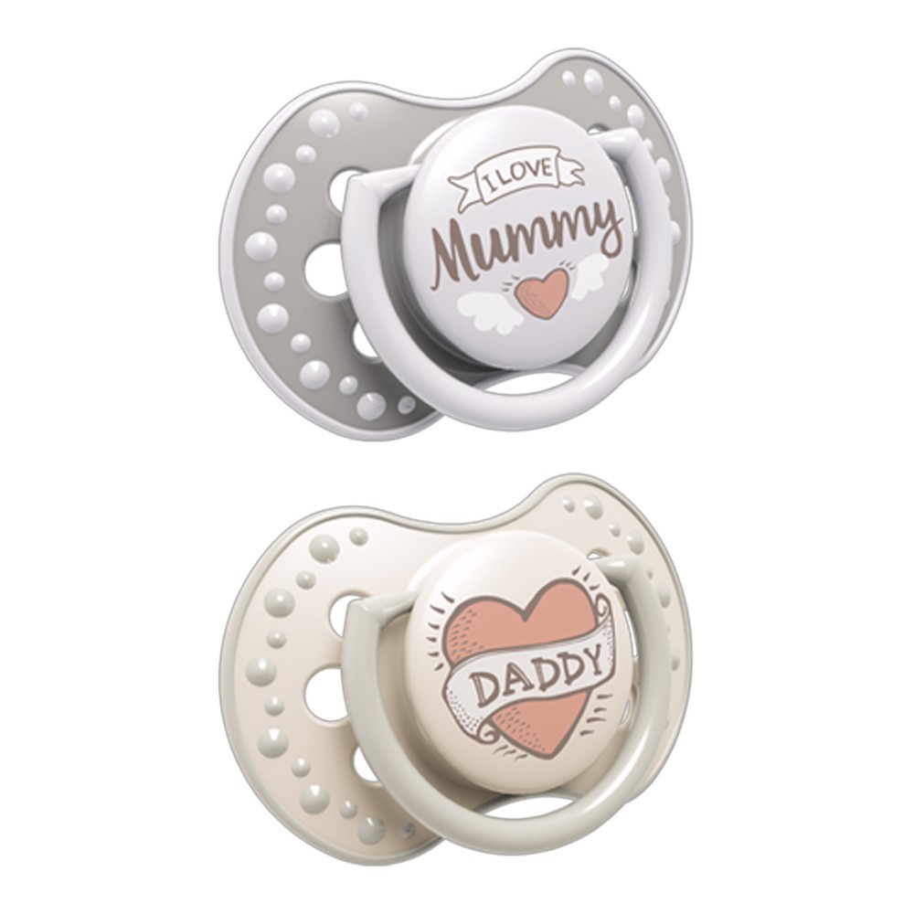 Lovi dynamiczny silikonowy smoczek uspokajający I LOVE 3-6 m 22/867 x 2