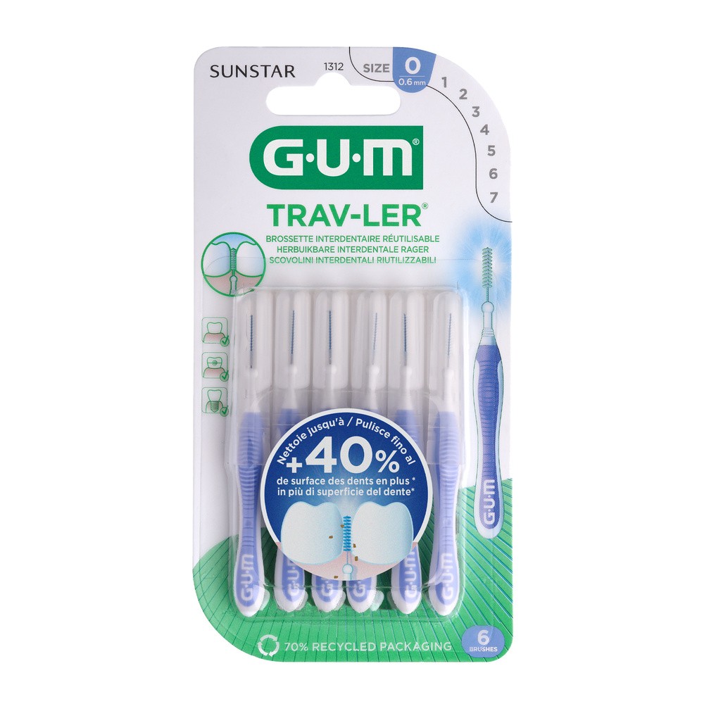 Sunstar EUROPE S.A GUM szczotka międzyzębowa 0,6 mm 6 sztuk 9073439