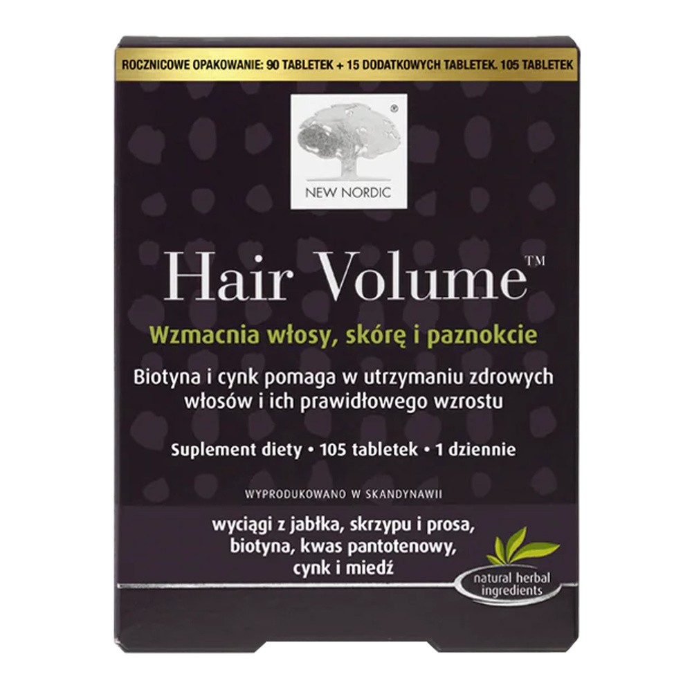 NEW NORDIC HEALTHBRANDS POLSKA SP. Z O.O. Hair Volume 105 tabletek 3770021