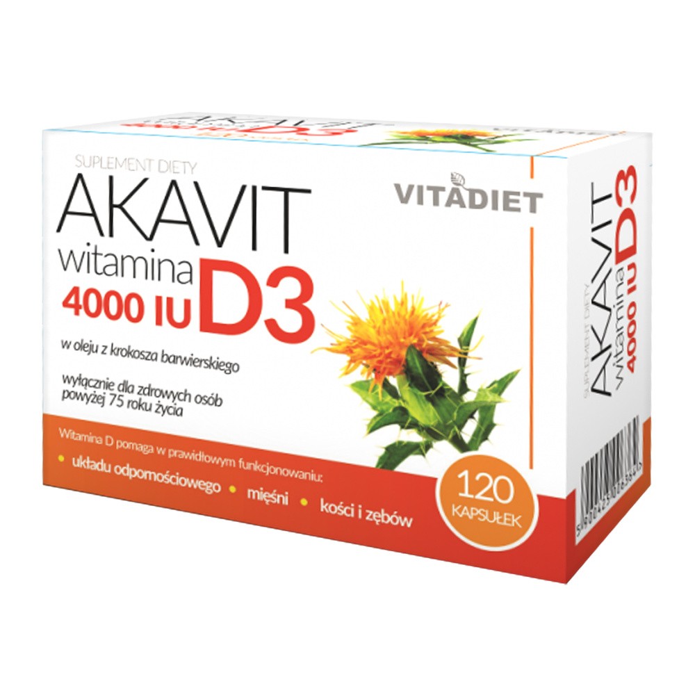 Akavit, witamina D3 4000IU, 120 kapsułek