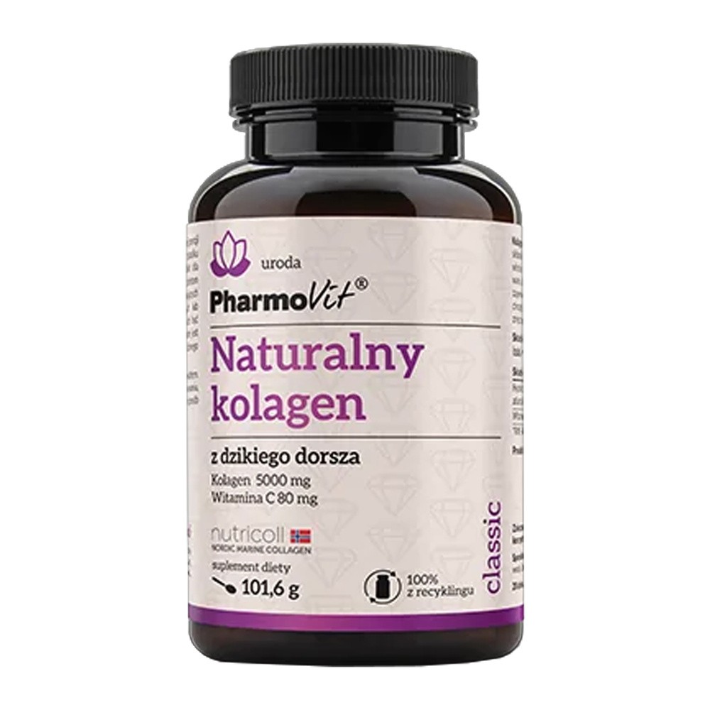 Kolagen z dzikiego dorsza 5000mg i witamina C 80mg proszek 101,6g PharmoVit