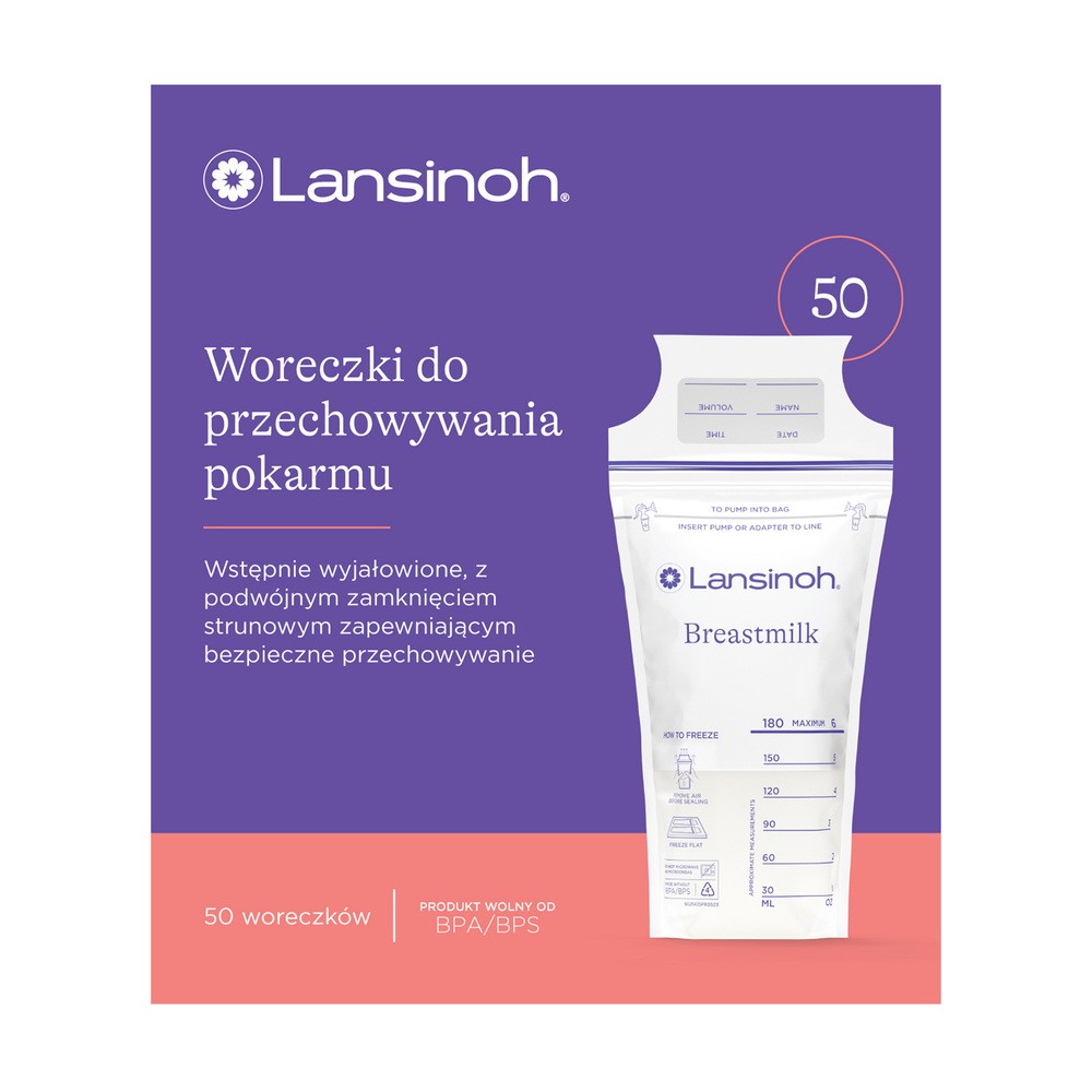 Lansinoh Woreczki do przechowywania pokarmu (50szt.)