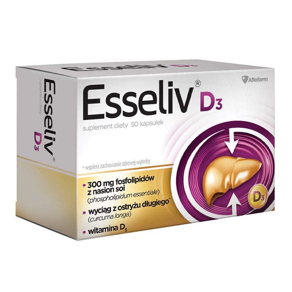 Aflofarm Farmacja Polska Spółka z o.o. Esseliv D3, suplement diety, 50 kapsułek ||  od 199zł! Farmacja Polska Spółka z o.o.