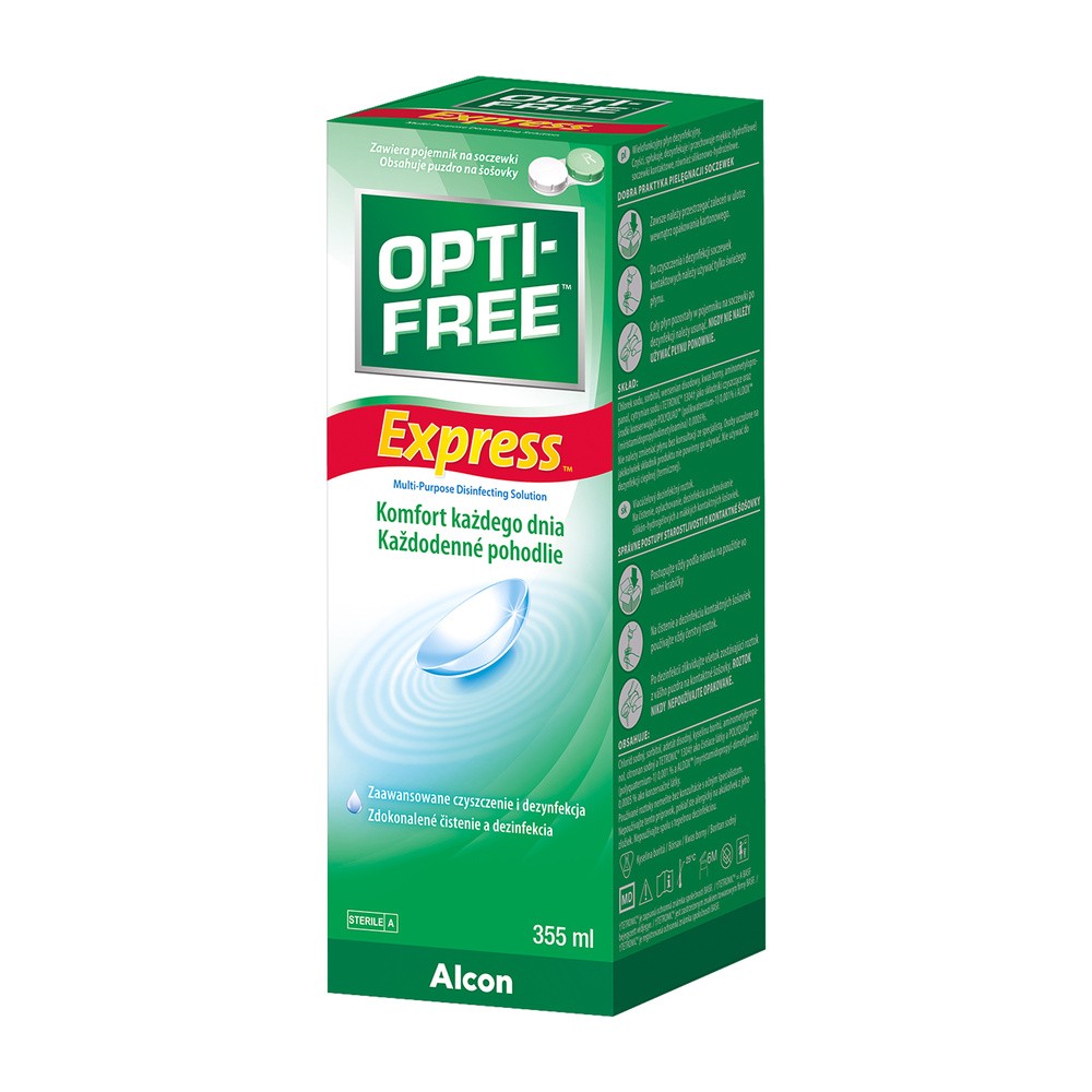 Opti-Free Express Wielofunkcyjny płyn dezynfekcyjny do soczewek, 355 ml