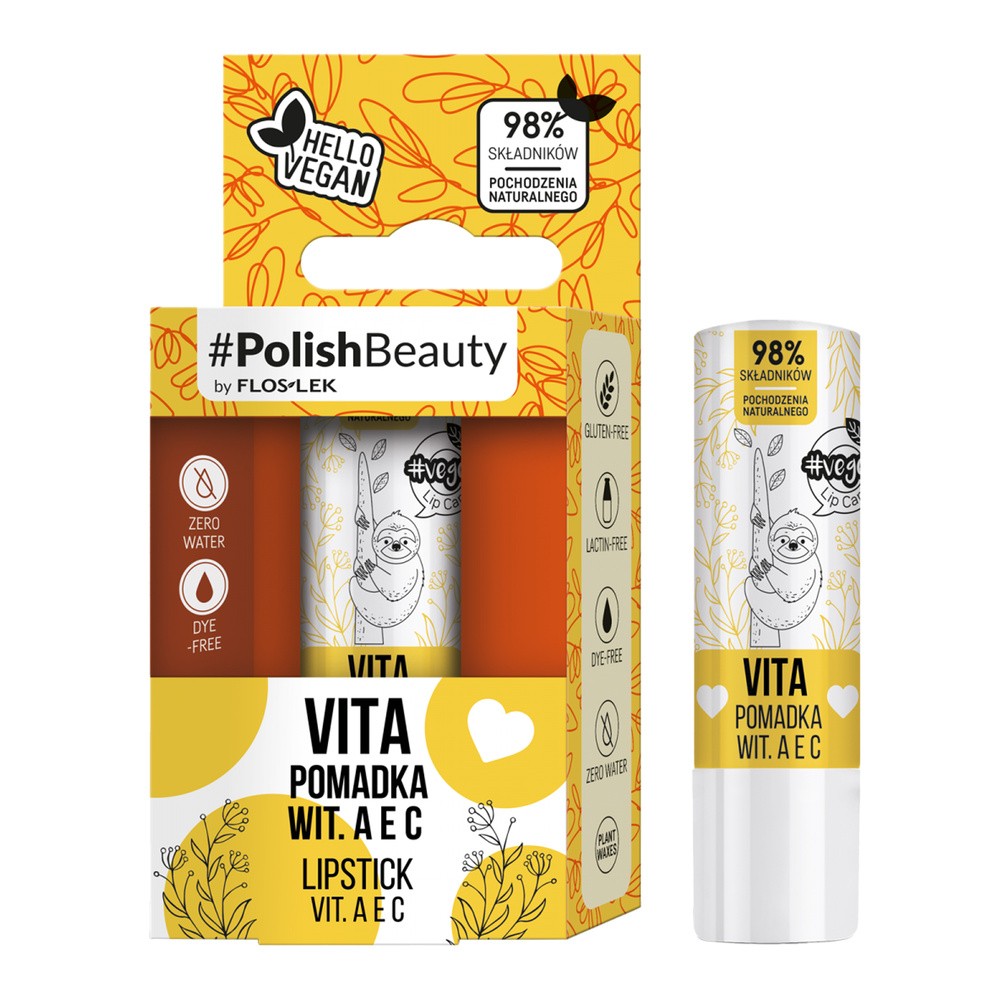 Flos-Lek Vege Lip Care Vita Pomadka do ust z witaminami A, E, C 1 sztuka 1146071