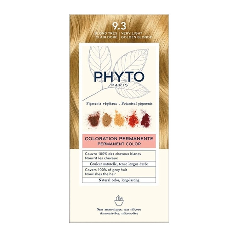Phyto PhytoColor 9,3 Blond Tres Clair Dore Farba do włosów - kolor bardzo jasny złoty blond 50+50+12