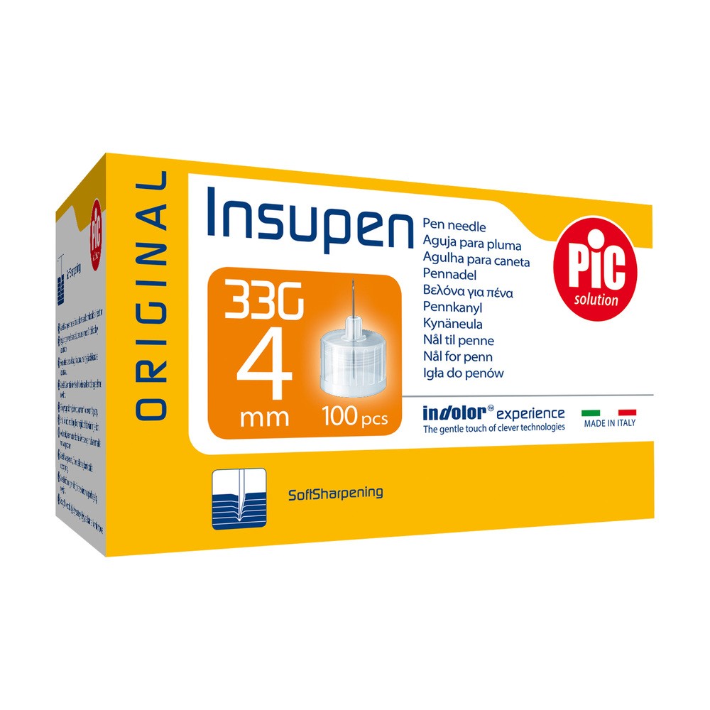 Artsana PIC Insupen 33 G 4 mm igły do penów insulinowych Original x 100 szt |  OD 199 PLN!