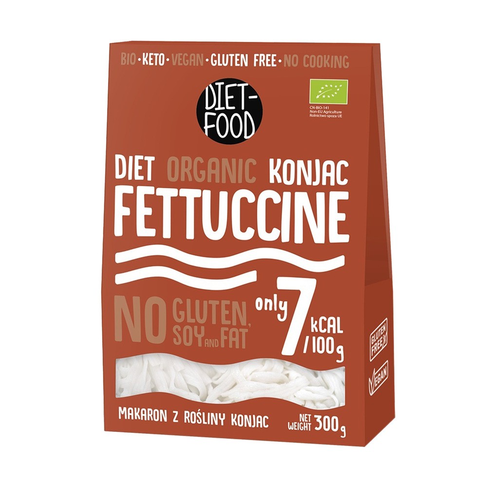 Diet-Food BIO Organic Fettuccine - makaron roślinny z rośliny Konnyak 300gr netto shirataki