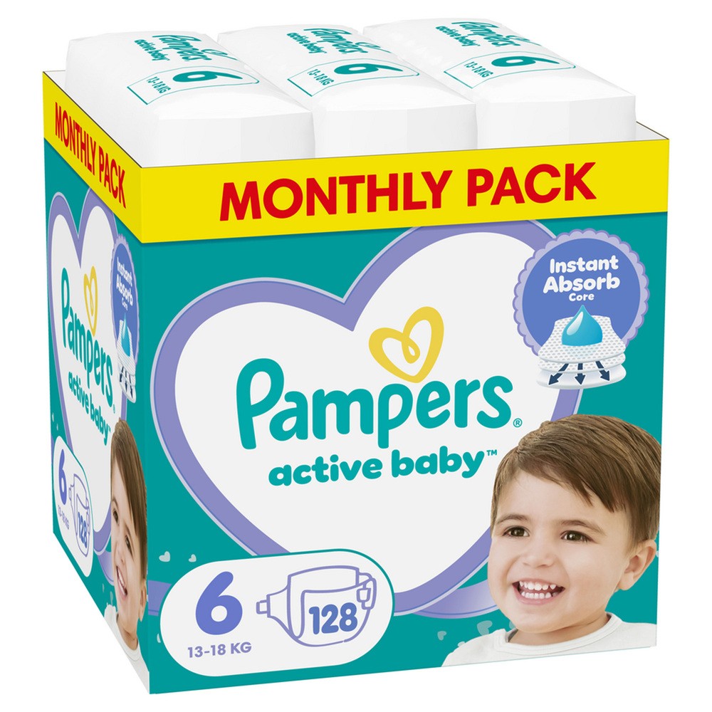 Pampers PROCTER & GAMBLE Active Baby 6 13-18 kg pieluchy x 128 szt