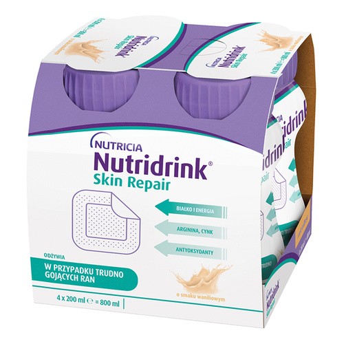 NUTRICIA Nutridrink Skin Repair Smak Waniliowy 4x200ml