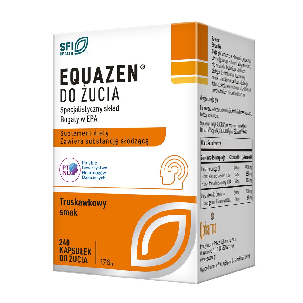 QPHARMA SP. Z O.O. QPHARMA SP Z O.O Equazen o smaku truskawkowym 240 kapsułek do żucia