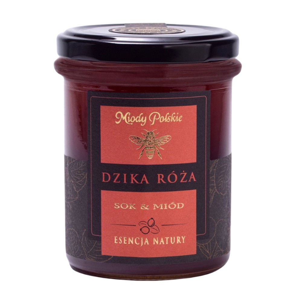 Miody Polskie miód z sokiem z dzikiej róży 250 g 3626341