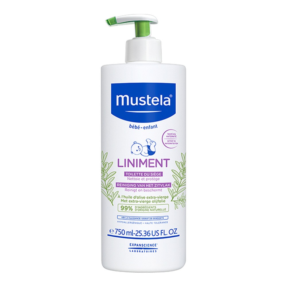 Mustela LABORATOIRES EXPANSCIENCE POLSKA SP. Z O.O. Bebe Enfant Liniment emulsja pod pieluszkę z pompką 750 ml 7084863
