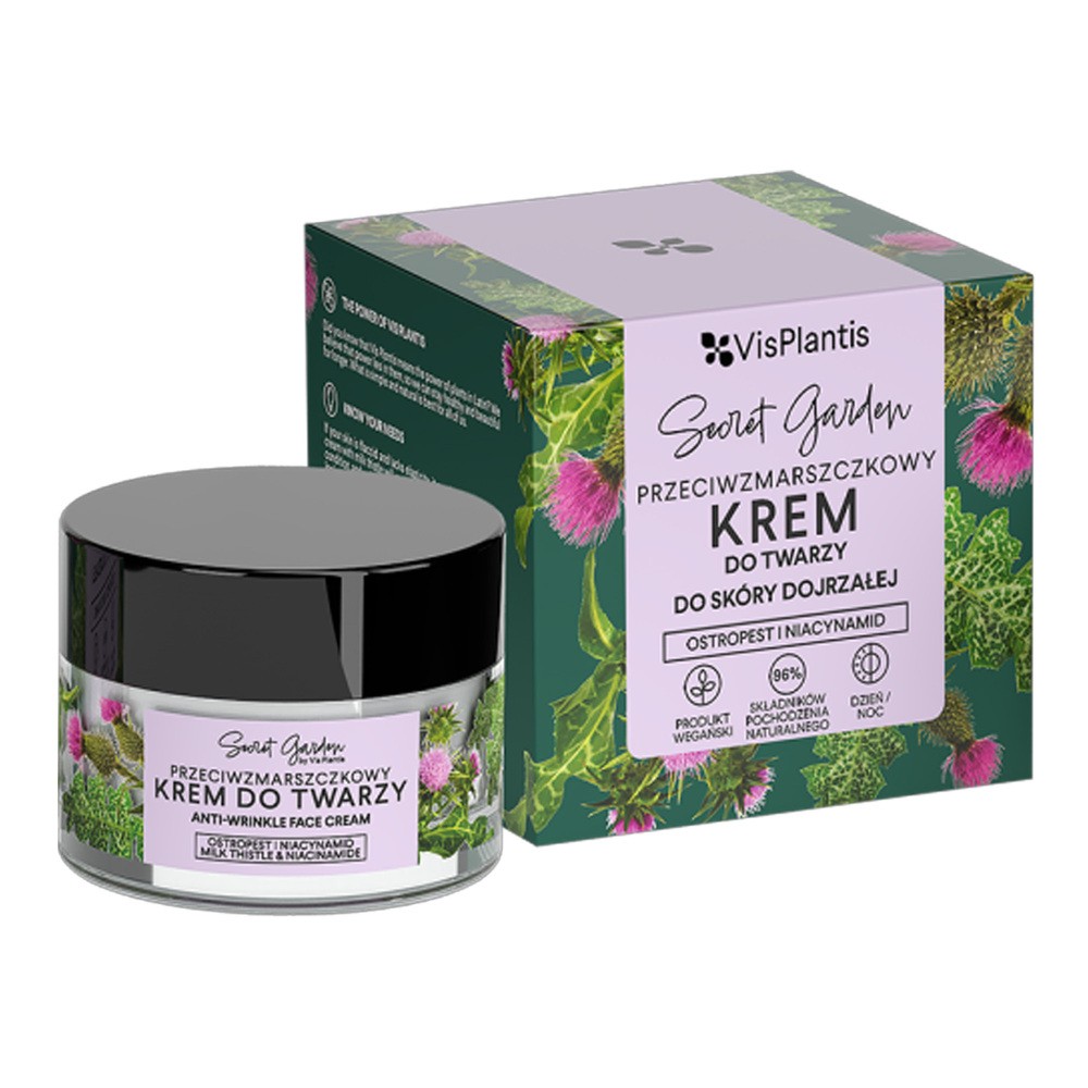 Vis Plantis Krem Przeciwzmarszczkowy Do Twarzy Do Skóry Z Pierwszymi Oznakami Starzenia Ostropest 50ml