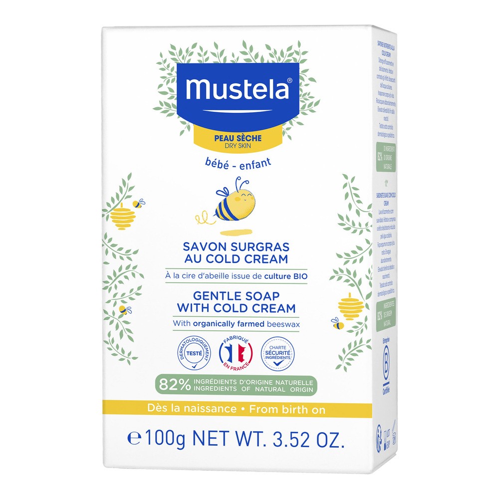 Mustela LABORATOIRES EXPANSCIENCE delikatne mydło z Cold Cream i organicznym woskiem pszczelim 100 g