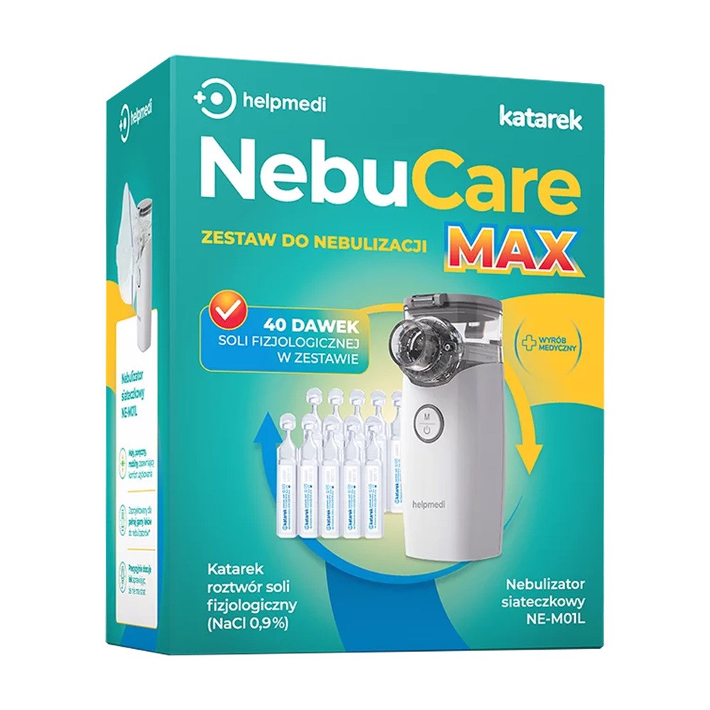 Helpmedi Zestaw do nebulizacji Helmedi NebuCare Max - Nebulizator + sól fizjologiczna
