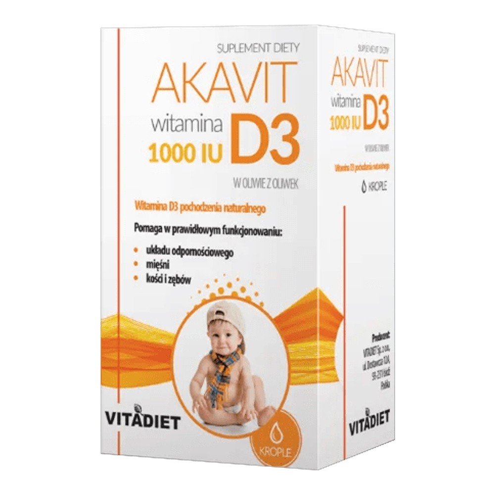 Vitadiet Akavit Witamina D3 1000 IU Suplement diety 30 ml