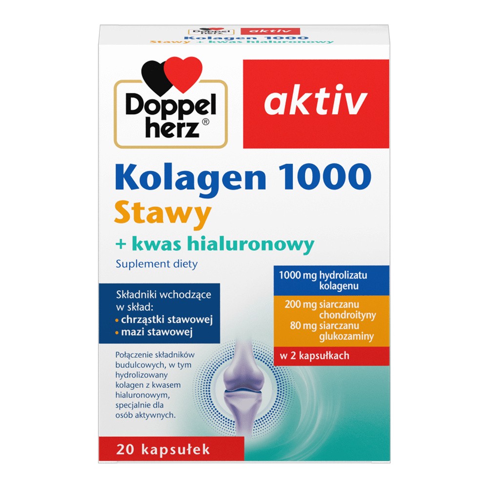 QUEISSER PHARMA GMBH & CO. Doppelherz Aktiv Kolagen 1000 Stawy 20 kapsułek 3785221