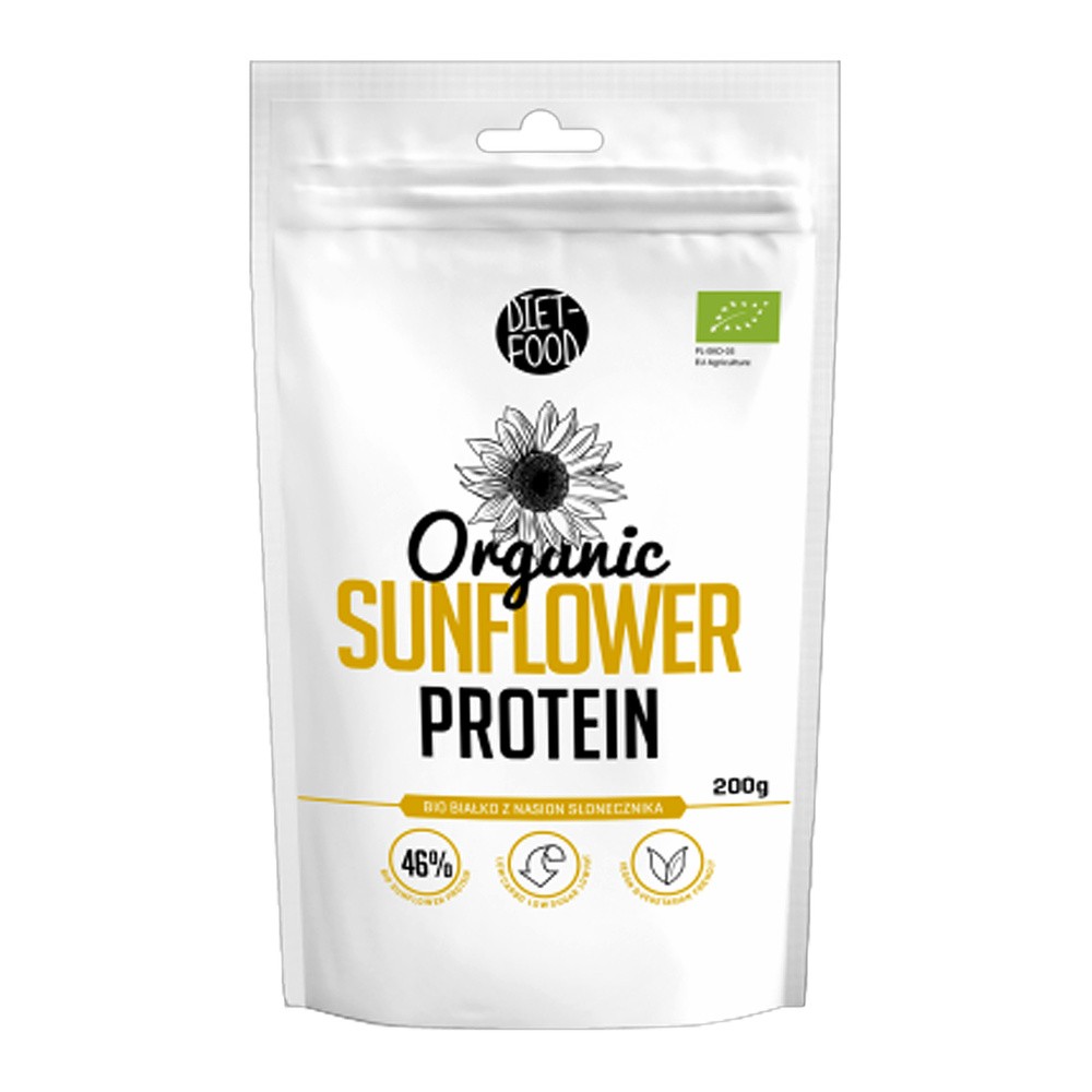 DIET-FOOD BIO PROTEINA, BIAŁKO Z NASION SŁONECZNIKA - 200 g 5906395147205