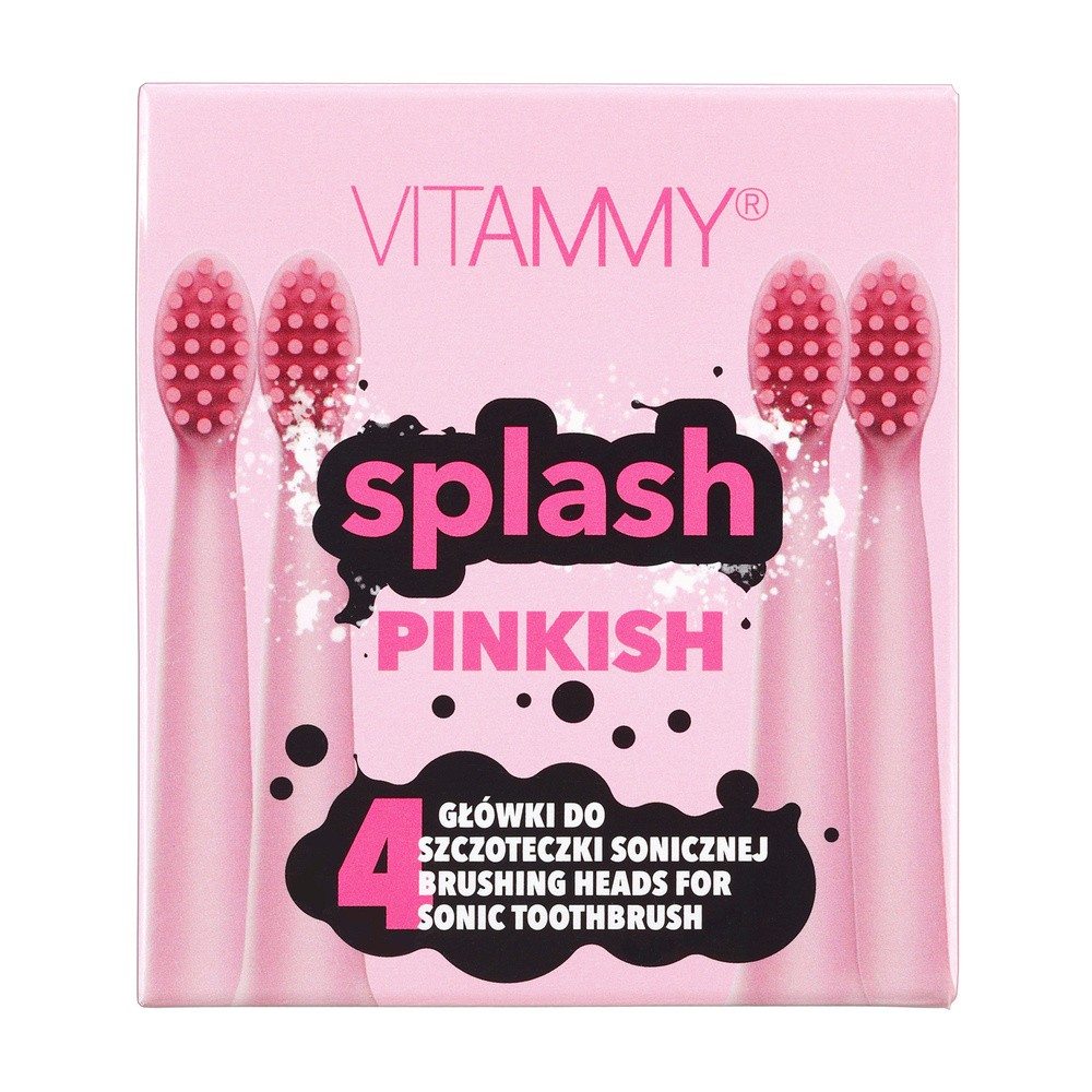 Vitammy Końcówka szczoteczki Splash Pinkish TOW017185 4 sztuki)