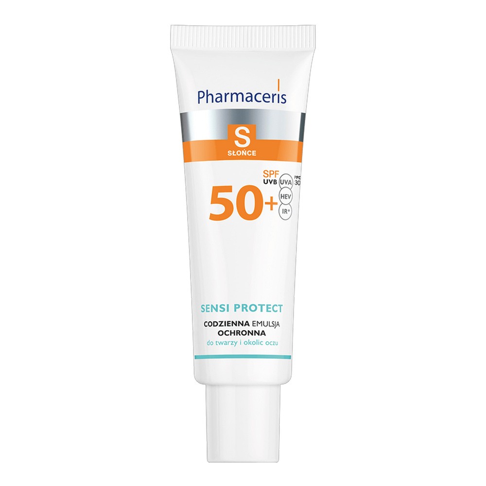 Dr Irena Eris LABORATORIUM KOSMETYCZNE SP. Z O.O. PHARMACERIS S SENSI PROTECT Emulsja z kwasem hialuronowym do twarzy i okolic oczu SPF 50+