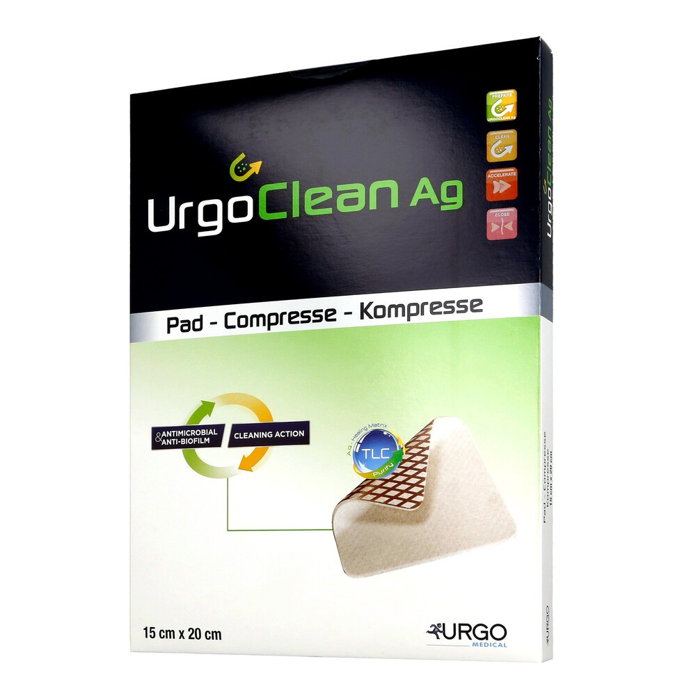 UrgoClean Ag, opatrunek, 15 cm x 20 cm, 1 szt. (z opakowania wielosztukowego)