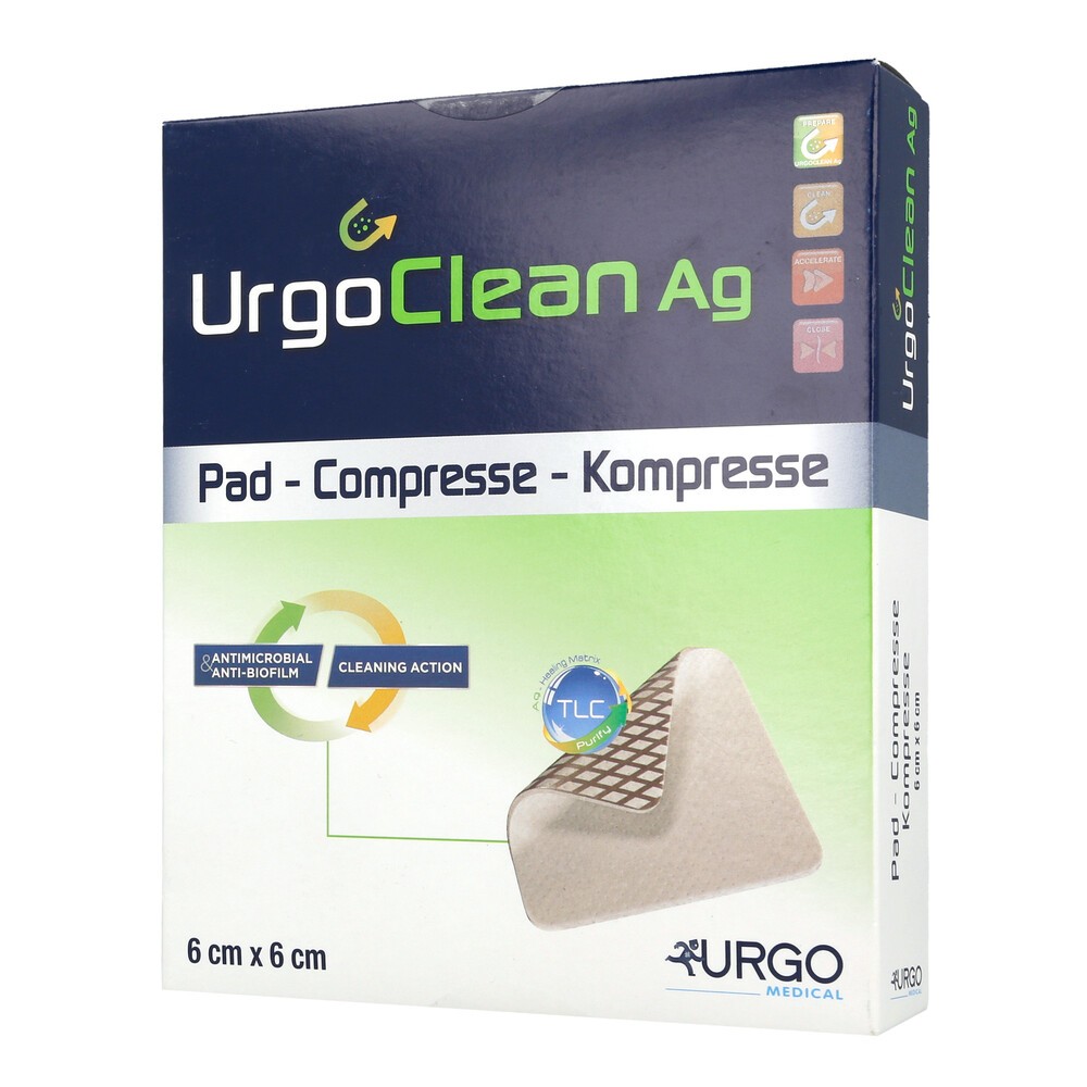 UrgoClean Ag, opatrunek, 6 cm x 6 cm, 1 szt. (z opakowania wielosztukowego)