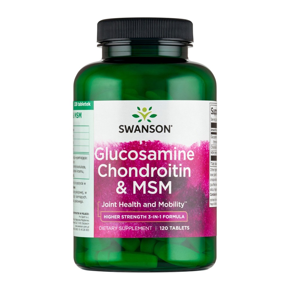 SWANSON Glukozamina, chondroityna i MSM 500/400/200 mg 120 tabl