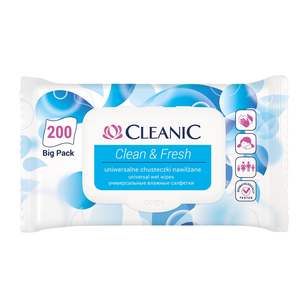 Cleanic chusteczki nawilżane 200 szt Clean Fresh