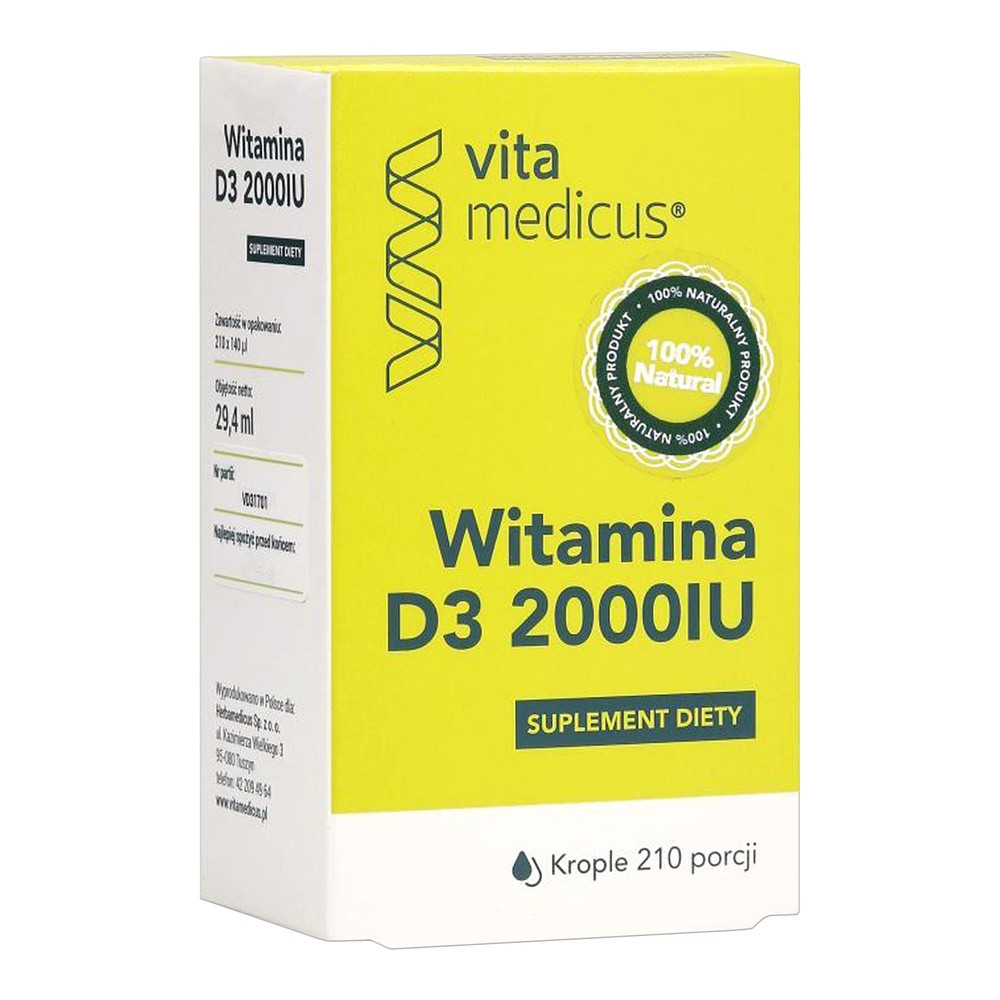 Herbamedicus SP. Z O.O. Naturalna witamina D3 2000IU krople 29,4 ml Vitamedicus 3187421